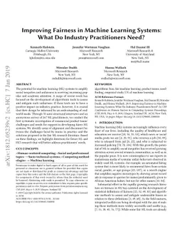 Improving fairness in machine learning systems: What do industry
  practitioners need?