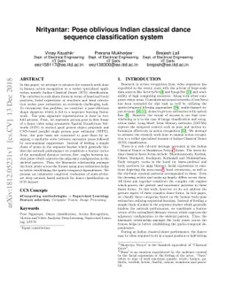 Nrityantar: Pose oblivious Indian classical dance sequence
  classification system