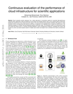 Continuous evaluation of the performance of cloud infrastructure for
  scientific applications