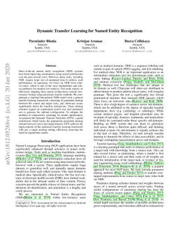 Dynamic Transfer Learning for Named Entity Recognition