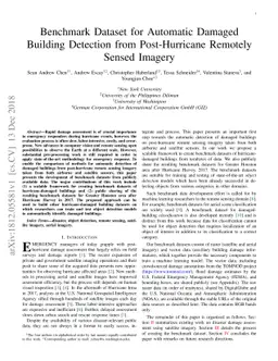 Benchmark Dataset for Automatic Damaged Building Detection from
  Post-Hurricane Remotely Sensed Imagery