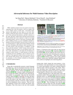 Adversarial Inference for Multi-Sentence Video Description