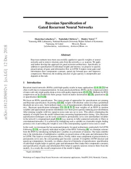 Bayesian Sparsification of Gated Recurrent Neural Networks