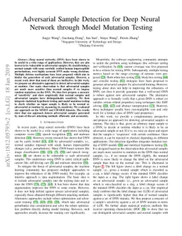 Adversarial Sample Detection for Deep Neural Network through Model
  Mutation Testing