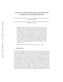 Context-encoding Variational Autoencoder for Unsupervised Anomaly
  Detection