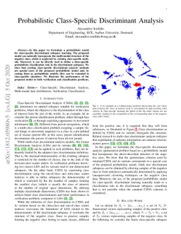Probabilistic Class-Specific Discriminant Analysis
