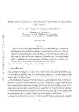 Nonparametric inference of interaction laws in systems of agents from
  trajectory data
