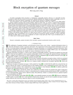 Block encryption of quantum messages