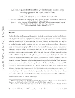 Automatic quantification of the LV function and mass: a deep learning
  approach for cardiovascular MRI
