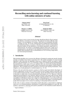 Reconciling meta-learning and continual learning with online mixtures of
  tasks