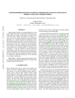 Coupled Representation Learning for Domains, Intents and Slots in Spoken
  Language Understanding