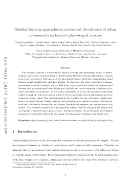 Machine learning approaches to understand the influence of urban
  environments on human's physiological response
