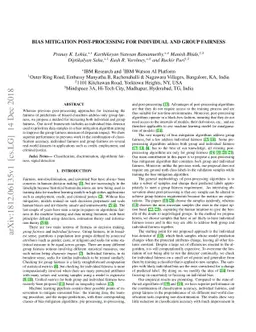 Bias Mitigation Post-processing for Individual and Group Fairness