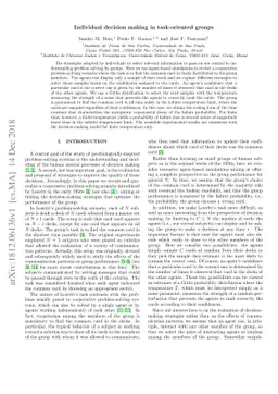 Individual decision making in task-oriented groups