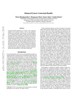 Balanced Linear Contextual Bandits