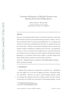 Consistent Estimation of Residual Variance with Random Forest Out-Of-Bag
  Errors