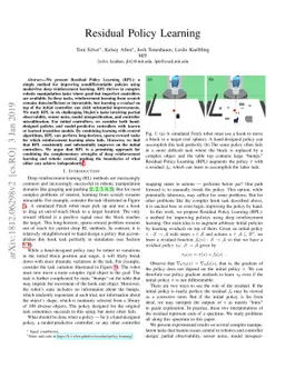 Residual Policy Learning