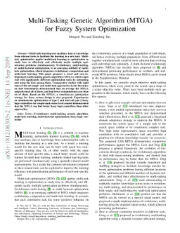 Multi-Tasking Genetic Algorithm (MTGA) for Fuzzy System Optimization