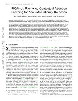 PiCANet: Pixel-wise Contextual Attention Learning for Accurate Saliency
  Detection