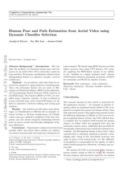 Human Pose and Path Estimation from Aerial Video using Dynamic
  Classifier Selection