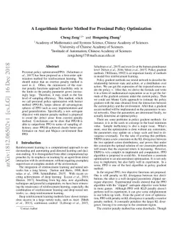 A Logarithmic Barrier Method For Proximal Policy Optimization