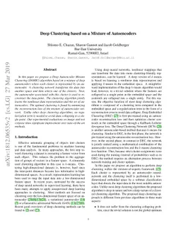 Deep Clustering Based on a Mixture of Autoencoders