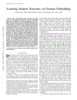 Learning Student Networks via Feature Embedding