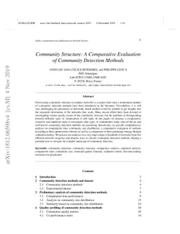 Community structure: A comparative evaluation of community detection
  methods