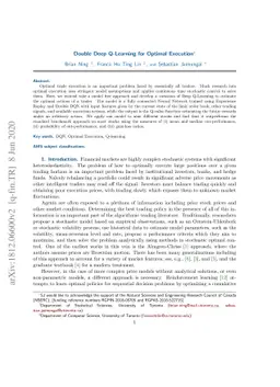 Double Deep Q-Learning for Optimal Execution