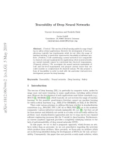 Traceability of Deep Neural Networks