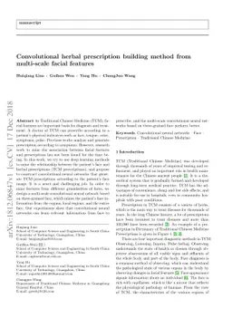 Convolutional herbal prescription building method from multi-scale
  facial features