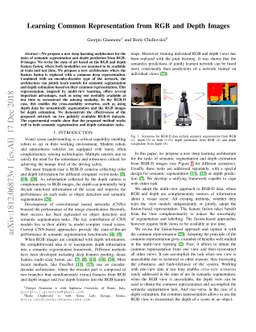 Learning Common Representation from RGB and Depth Images