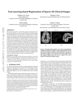 Fast Learning-based Registration of Sparse 3D Clinical Images