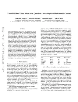 From FiLM to Video: Multi-turn Question Answering with Multi-modal
  Context