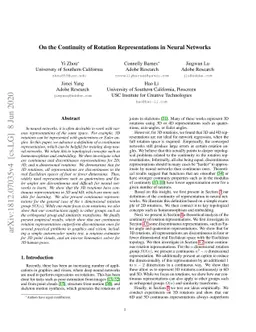 On the Continuity of Rotation Representations in Neural Networks