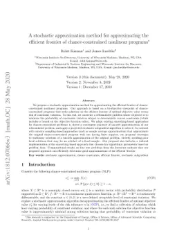 A stochastic approximation method for approximating the efficient
  frontier of chance-constrained nonlinear programs