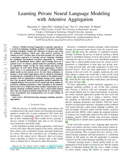 Learning Private Neural Language Modeling with Attentive Aggregation
