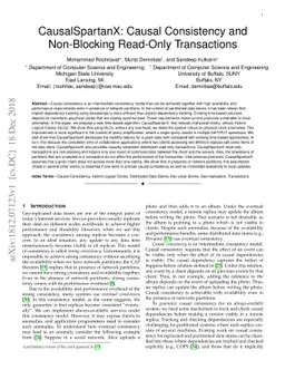 CausalSpartanX: Causal Consistency and Non-Blocking Read-Only
  Transactions