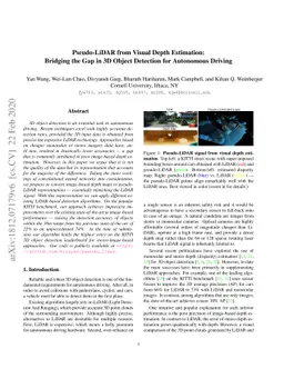 Pseudo-LiDAR from Visual Depth Estimation: Bridging the Gap in 3D Object
  Detection for Autonomous Driving