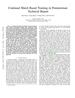 Continual Match Based Training in Pommerman: Technical Report