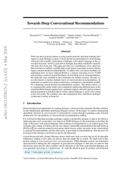 Towards Deep Conversational Recommendations