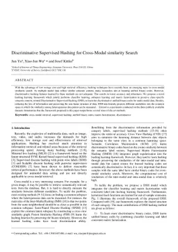 Discriminative Supervised Hashing for Cross-Modal similarity Search
