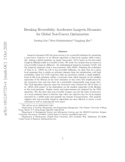 Breaking Reversibility Accelerates Langevin Dynamics for Global
  Non-Convex Optimization