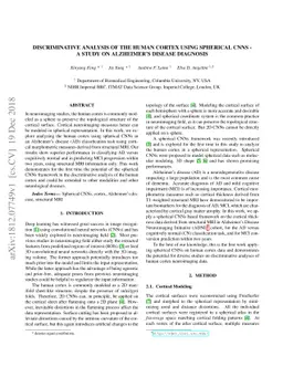 Discriminative analysis of the human cortex using spherical CNNs - a
  study on Alzheimer's disease diagnosis