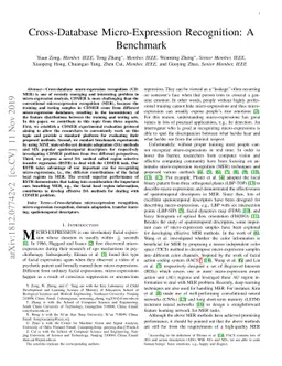 Cross-Database Micro-Expression Recognition: A Benchmark