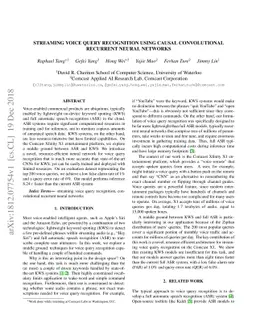 Streaming Voice Query Recognition using Causal Convolutional Recurrent
  Neural Networks