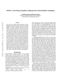 DTMT: A Novel Deep Transition Architecture for Neural Machine
  Translation