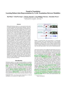 Found in Translation: Learning Robust Joint Representations by Cyclic
  Translations Between Modalities