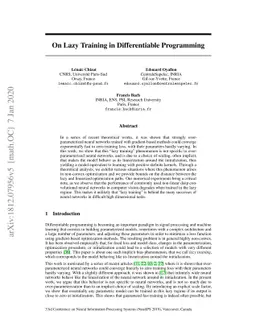 On Lazy Training in Differentiable Programming