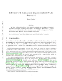 Inference with Hamiltonian Sequential Monte Carlo Simulators